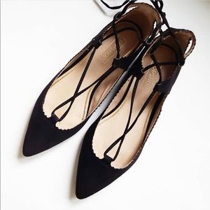 Topshop lace up flats size 7